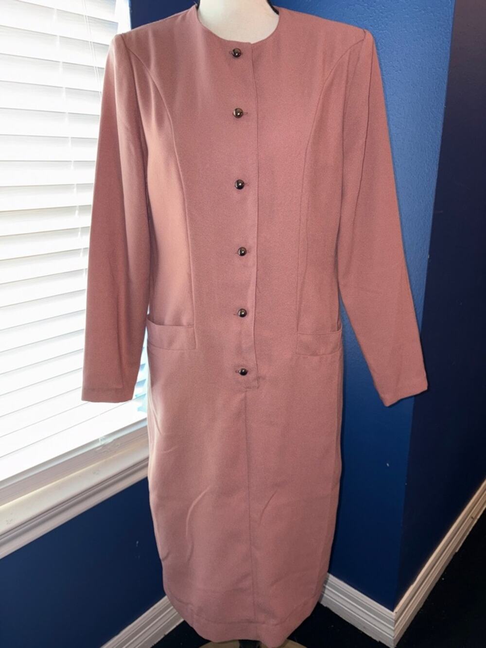 🌸 1970's for Brownstone Studios Shirt Dress | Peachy Taupe Utility Chic 🌸